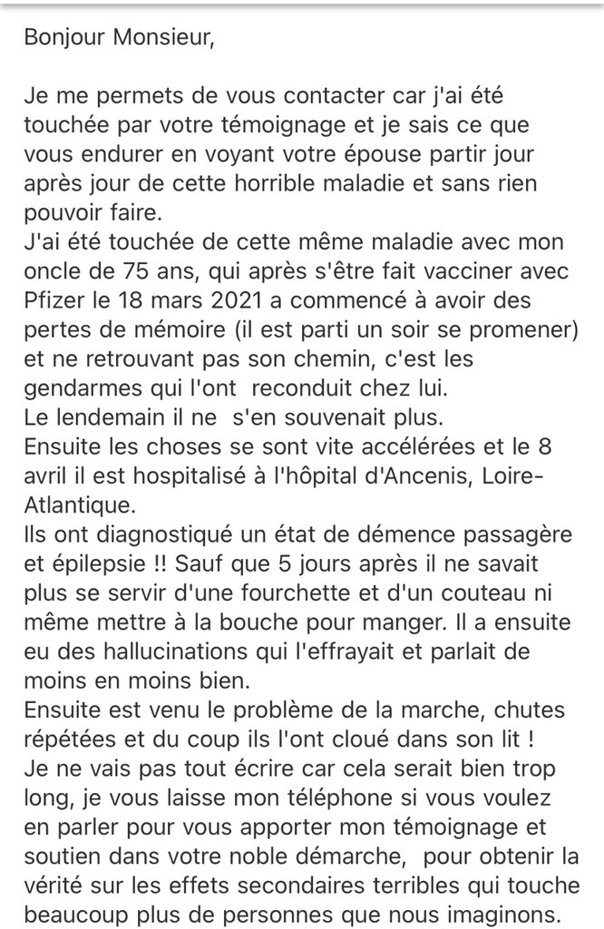 Marc_Doyer's tweet photo. 🛑 témoignage du jour : Encore un cas de « vache folle » 8eme depuis appel à témoin chez @PascalPraud et encore pfizer. Inutile d’interpeller les autorités ce n’est que du bénéfice risque pour eux. Pas de principe de précaution ! 3ème dose. #Mauricette @verity_france @AssoCovid https://t.co/jOjmiNc0DF