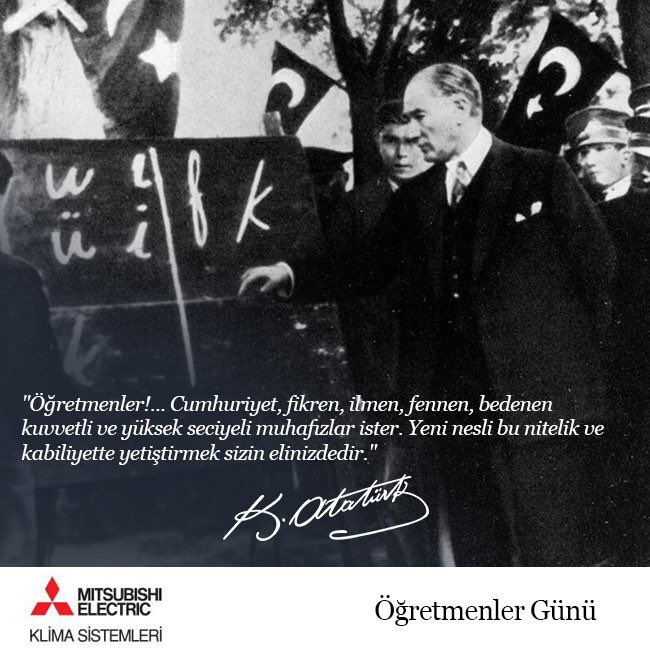 mitsubishielectricklima Tüm öğretmenlerimizin Öğretmenler Günü kutlu olsun!
#24Kasım #ÖğretmenlerGünü #24KasımÖğretmenlerGünü #öğretmen #Atatürk #MustafaKemalAtatürk #başöğretmen