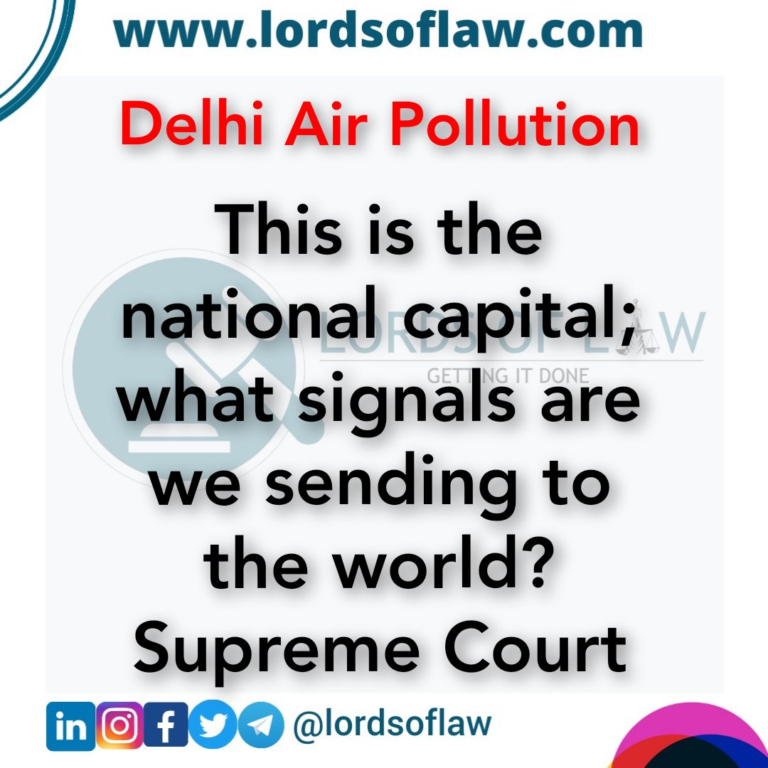 LordsOfLaw's tweet photo. While stating that ad-hoc measures are not sufficient to curb the #AirPollution  in #Delhi , the #SupremeCourtofIndia on Wednesday called for a thorough statistical and scientific study and a graded response to combat the problem (Aditya Dubey v. Union of India) https://t.co/8U7dmg9acG