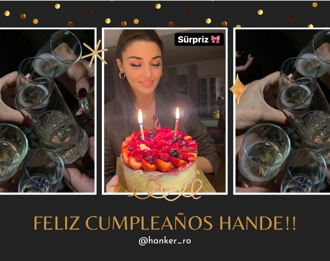hanker_ro's tweet photo. FELIZ CUMPLEAÑOS HANDEMYY!!🎉
Que la vida te regale mil historias bonitas, mil momentos mágicos y un millón de risas eternas...❤️
Felicidades @HandeErcel 🥂🍾
#HandeErçel #HanKer https://t.co/UUZqhUMWJF