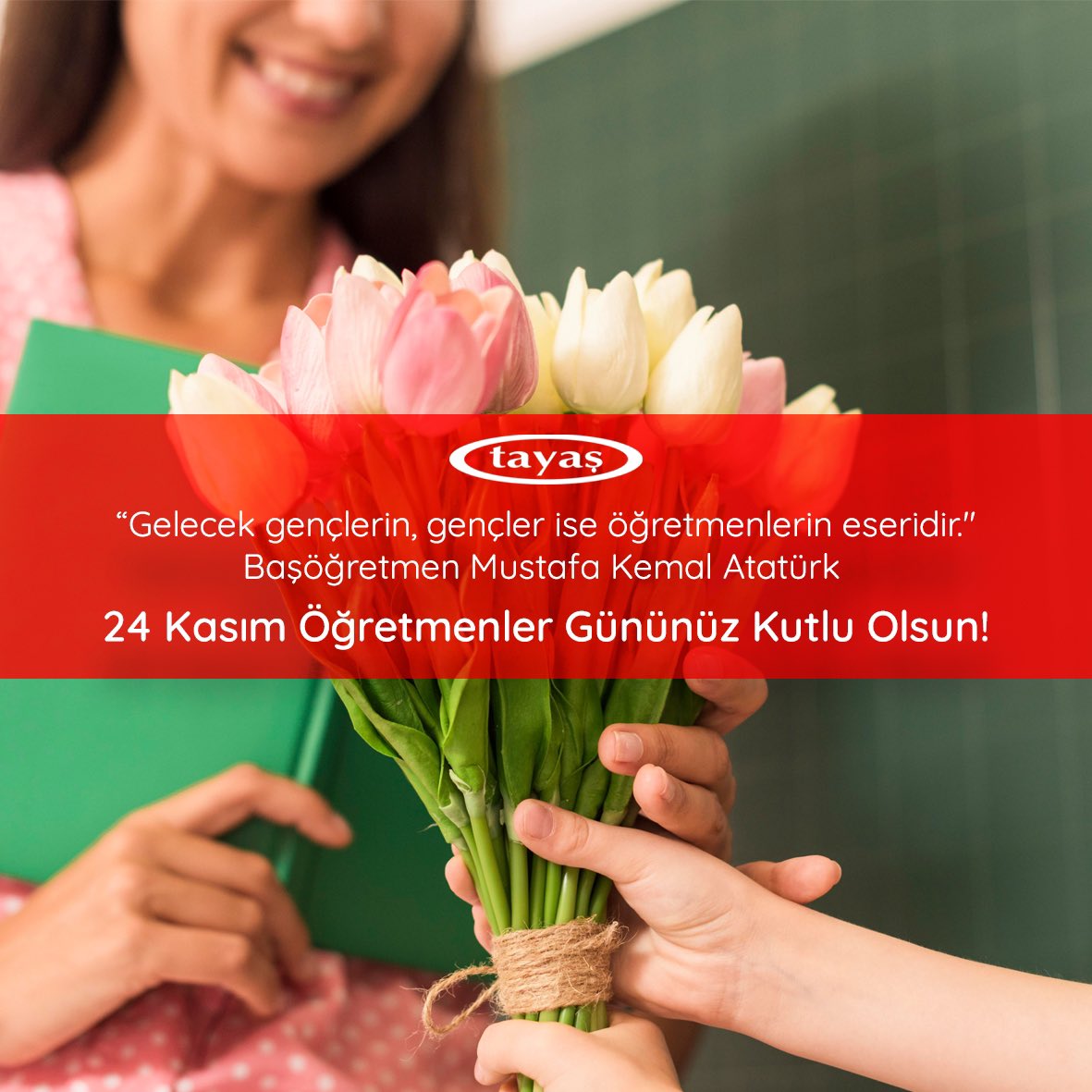 "Gelecek gençlerin, gençler ise öğretmenlerin eseridir."
Başöğretmen Mustafa Kemal ATATÜRK
24 Kasım Öğretmenler Gününüz kutlu olsun 👩🏻‍🏫👨🏽‍🏫
.
.
.
#tayas #tayasgida #24Kasım #ÖğretmenlerGünü