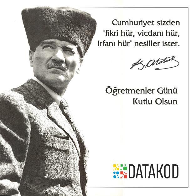 datakodonline's tweet photo. Başöğretmen Mustafa Kemal Atatürk başta olmak üzere, başarılı nesiller yetiştiren tüm fedakar öğretmenlerimizin Öğretmenler Günü’nü kutlarız 🤍
#ögretmenlergünükutluolsun #24kasımöğretmenlergünü #datakod https://t.co/FnkXUyILJR