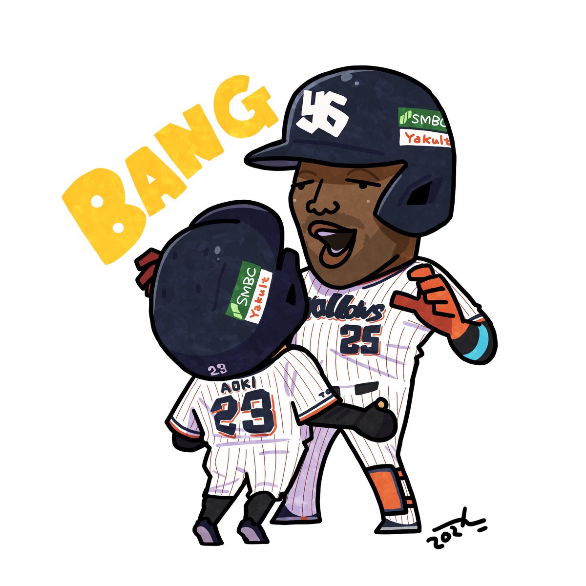 「日本シリーズ第3戦スワローズWIN⚾︎
#swallows #東京ヤクルトスワロ」|hico(ひこ)@8/18〜8/20個展のイラスト