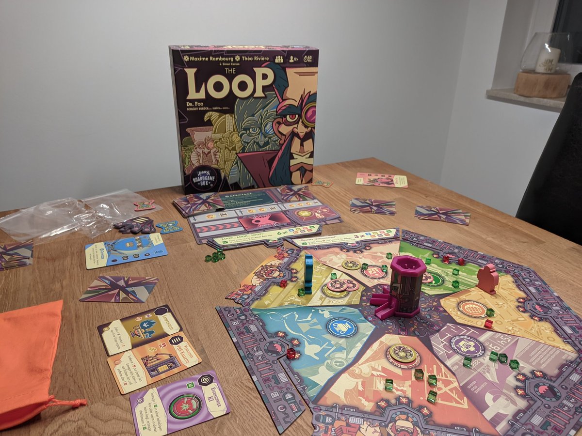 spiel_brett's tweet photo. Der böse Dr. Foo hatte keine Chance gegen uns. The Loop von @BoardGameBox. Tolles kooperatives Deckbuilding Spiel. #brettspielteddy #brettspiel #brettspiele #boardgamebox #theloop #drfoo https://t.co/uPuDTdBF0V