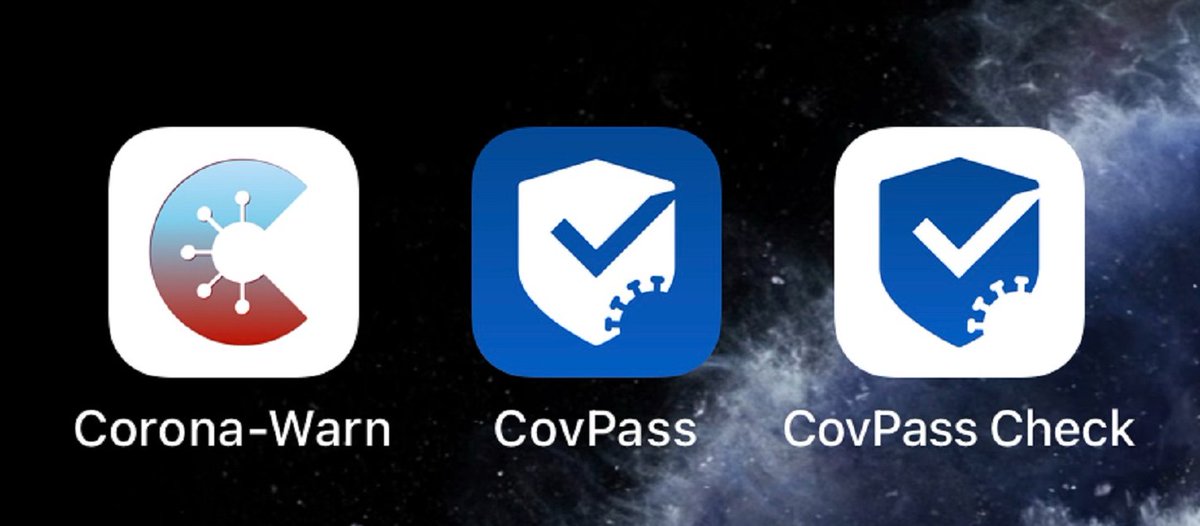 Drei Apps gegen #Corona.📲❌🌊

#CoronaWarnApp #CovPass #covpasscheck