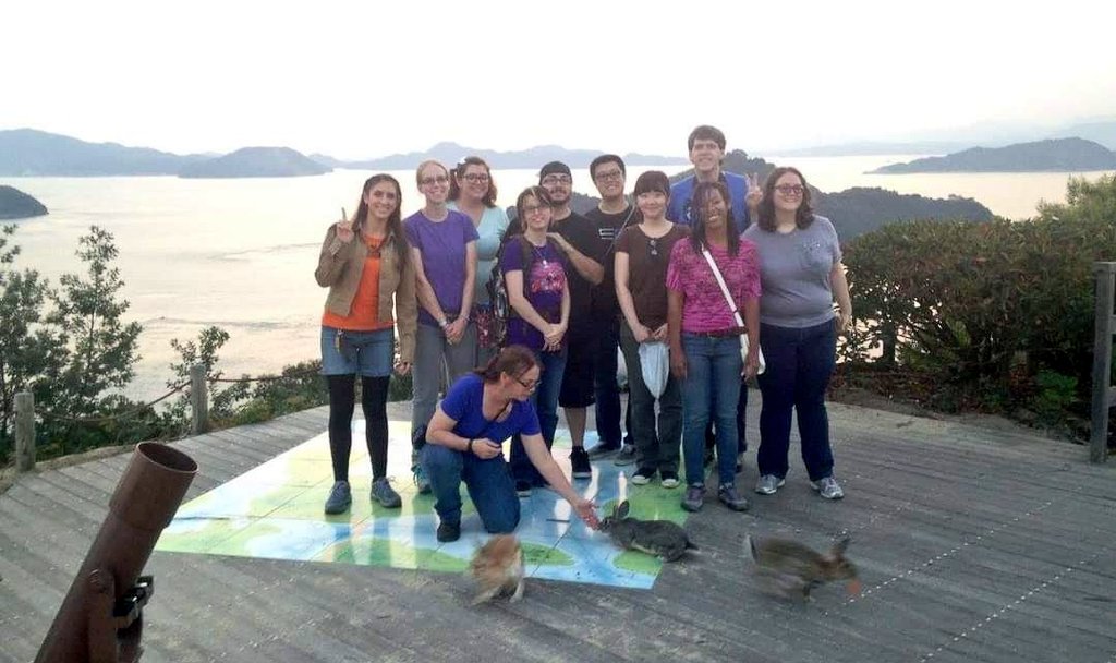 karidlane's tweet photo. #TravelTuesday throwback to visiting #Japan October 2015. #Sunset on #BunnyIsland - #Okunoshima.
Can you see the #bunnies who snuck into our tour group photo π°π
#TravelAdventures #travel #TravelJapan #PacSet #PacSetTours #Bunny https://t.co/jH6JnV0fUe