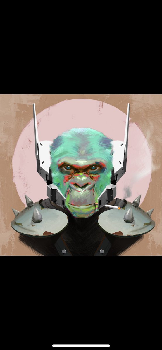 TyBerger99's tweet photo. Been in it since the Dawn… through ups and downs Apes are loyal. Art speaks for itself. Thank you for your hard work and dedication @Jparkedart @angryapearmy @emanshiu @AlecPaints 🙏🏼  my discord name is Slappy#1509 https://t.co/fGuixuXckF