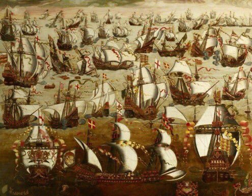 jdmccafferty's tweet photo. 24 Nov 1588: In a chariot, with trumpets, Elizabeth I enters St Paul's #London for a thanksgiving service to mark the  defeat of the #Spanish Armada #otd (NMM) https://t.co/NBGXkqyYup