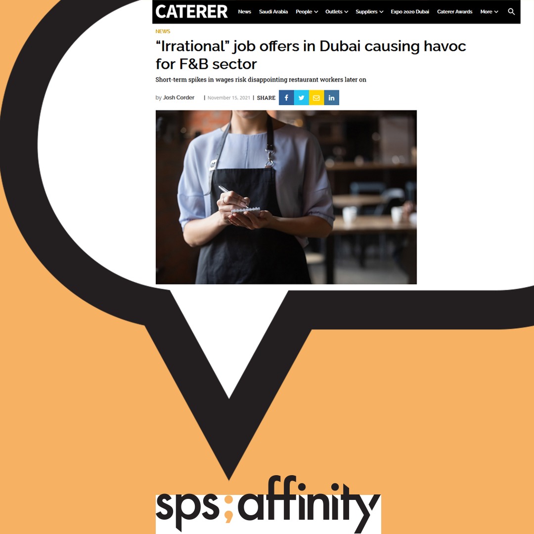 sps_affinity's tweet image. Is Dubai’s restaurant sector facing a looming crisis as staff are being offered increased salaries to work at big events? Watch the recording of a recent @Posist  panel discussion feat. @peggypuikili , addressing the issue of “irrational job offers”: bit.ly/3l4pL2z