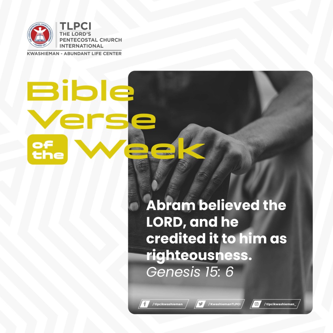 KwashiemanTLPCI's tweet photo. Belief in Christ produces righteousness. Leave no room for doubt! 

#TLPCIKwashieman
#TLPCIVerseOftheWeek https://t.co/jqIZZcOAim
