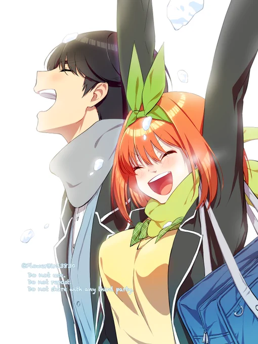 いいふうよつの日。
寒さなんて吹き飛ばせ〜!

#風四 #風よつ #五等分の花嫁 #中野四葉 #上杉風太郎 