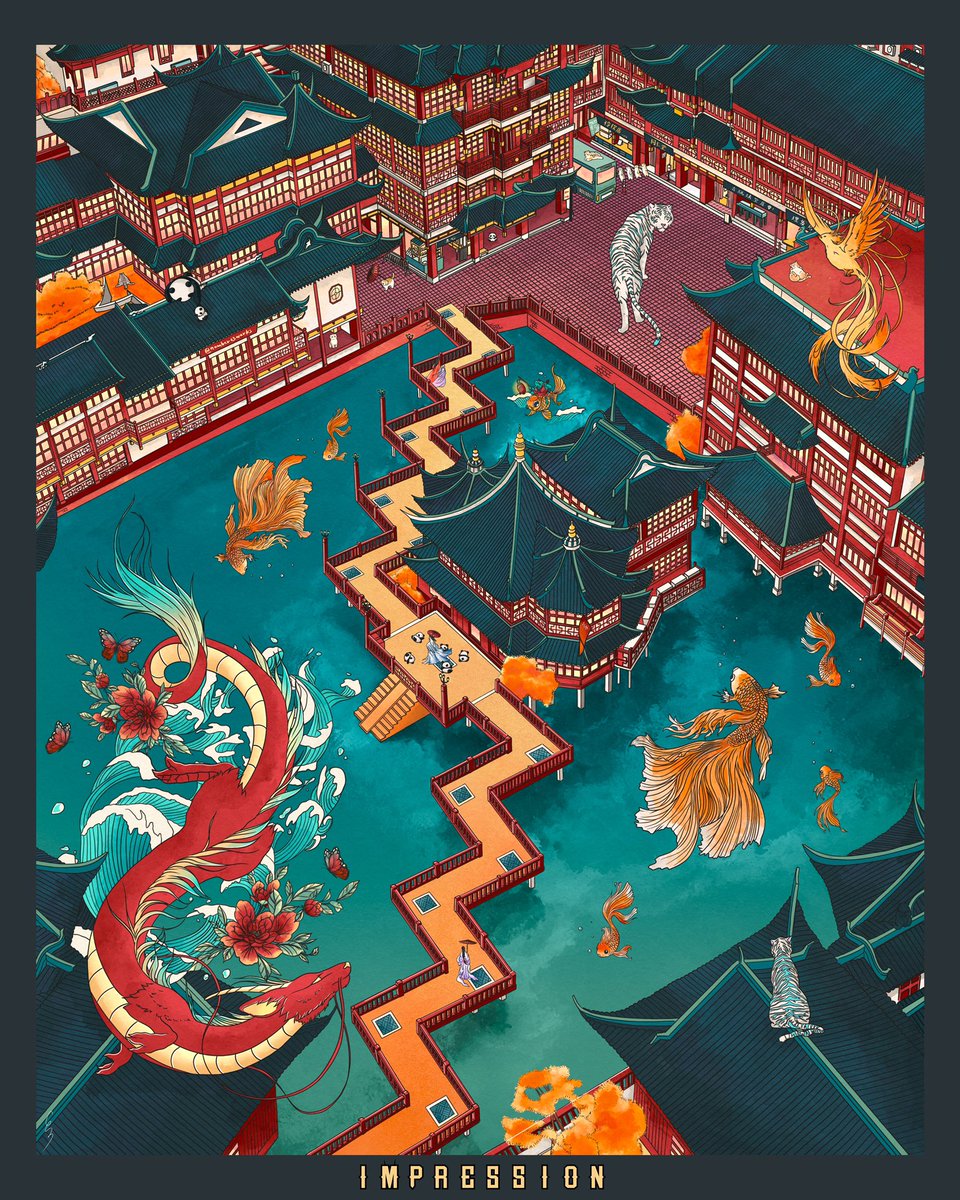 “ Impression” 🐲🐉
Now available on @withFND 

foundation.app/@namber63works…

Probably one of the hardest details I’ve made! Took me 3 weeks to complete! 🐯🐋
.

#illustration #Procreate #chinese #painting #dragon #architecture #NFTs #NFTTHAILAND #nftcollectors #NFTCommunity