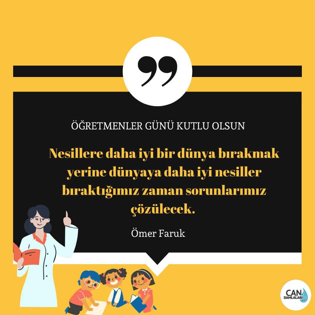 CanDamlalari's tweet photo. Nesillere daha iyi bir dünya bırakmak yerine dünyaya daha iyi nesiller bıraktığımız zaman sorunlarımız çözülecek. 

|| Ömer Faruk

Öğretmenler Günü kutlu olsun.

#ÖğretmenlerGünü https://t.co/j5orAhyiQy