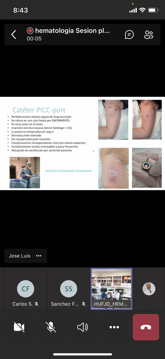 Hoy tenemos como invitada a <a href="/GloOrtizMiluy/">Gloria Ortiz Miluy</a> en la Sesión Clínica de #Hematología para hablarnos del catéter PICC-port. ¡¡Gracias por tu presentación!! #hematoFJD #EquipoFJD