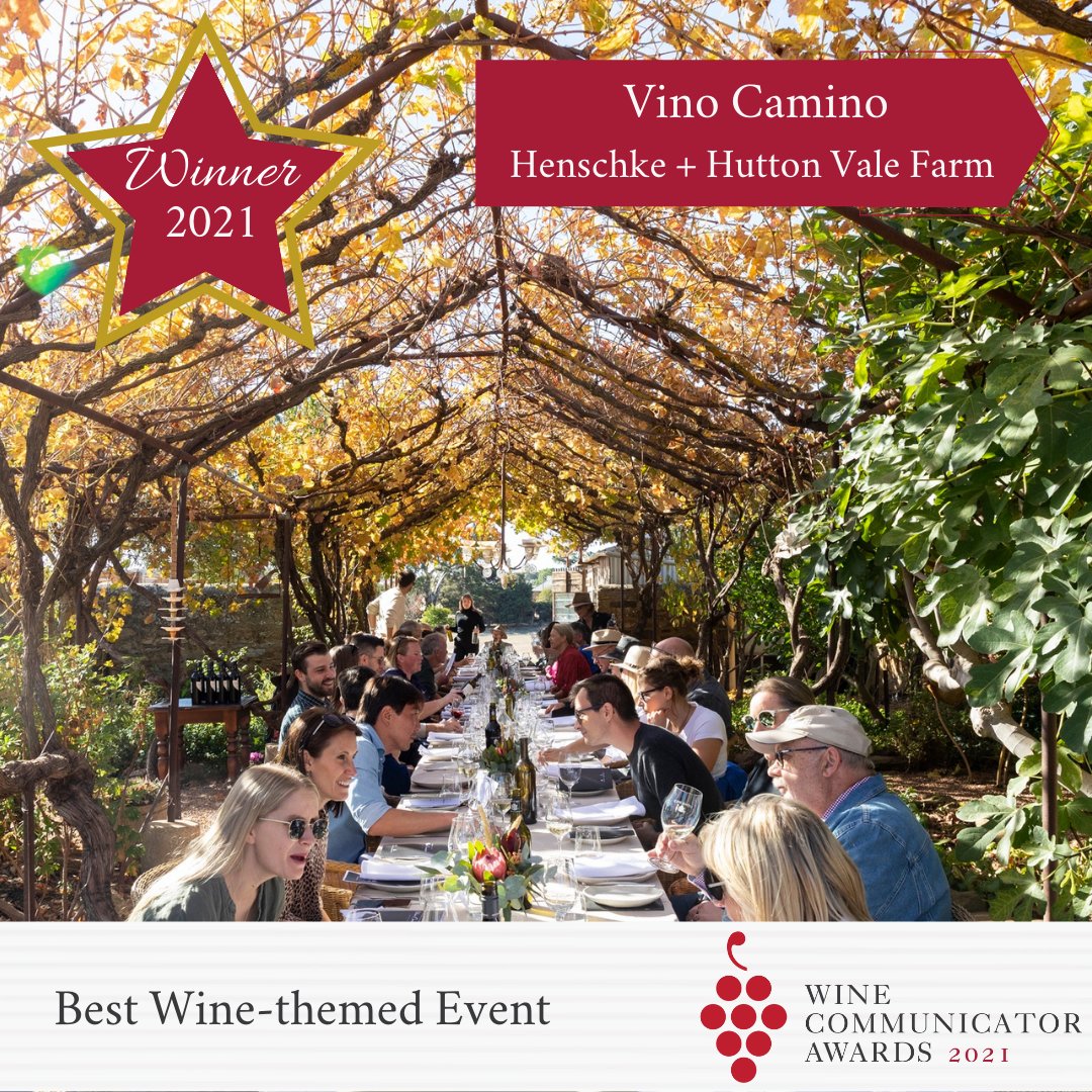 WineComAust's tweet photo. Congratulations to the teams at @henschkewine and @huttonvalefarm for being awarded 'Best Wine.-themed Event' for their Vino Camino event! ππ·
#WCAwards #WineCommunicatorsofAustralia #WineIndustry https://t.co/Ps5ojtUp6f