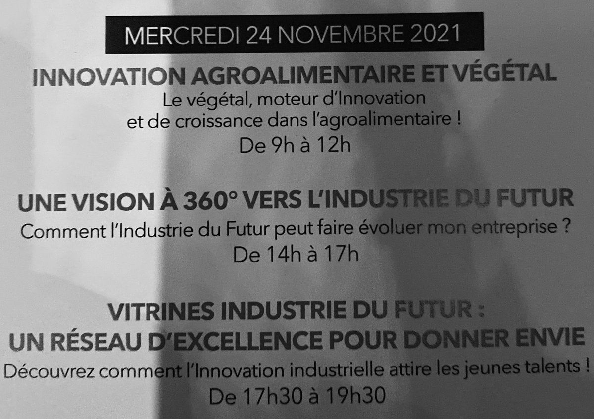 SeelsFranck's tweet photo. Les RRI continuent aujourd’hui 24 novembre avec 3 temps forts dont un consacré à «  l’Innovation agroalimentaire et végétal » et 2 liés à « l industrie du futur » #innovhdf ; #rri2021; #hdfid https://t.co/OUIy56BDnM