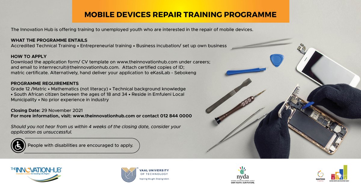Are you an unemployed and looking to learn a new skill that can afford you the opportunity to start your own business or even get employment. The TIH skills development programme is looking for you. 

Click here to download the application form: docs.google.com/document/d/1oP…
#youth