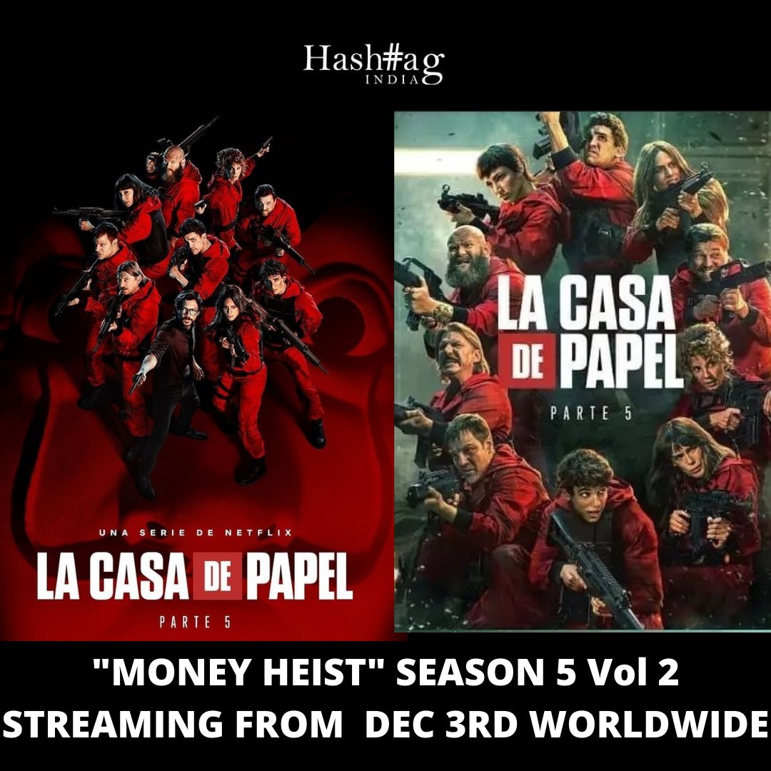 readHashtag's tweet photo. #MoneyHeist is a story that revolves around a mysterious man who recruits a group of eight people, who use names of cities , and plan for a biggest heist in history. Reportedly this going to be the final season Vol2. #MoneyHeist5 #readhashtag https://t.co/QdRsrrE5lb