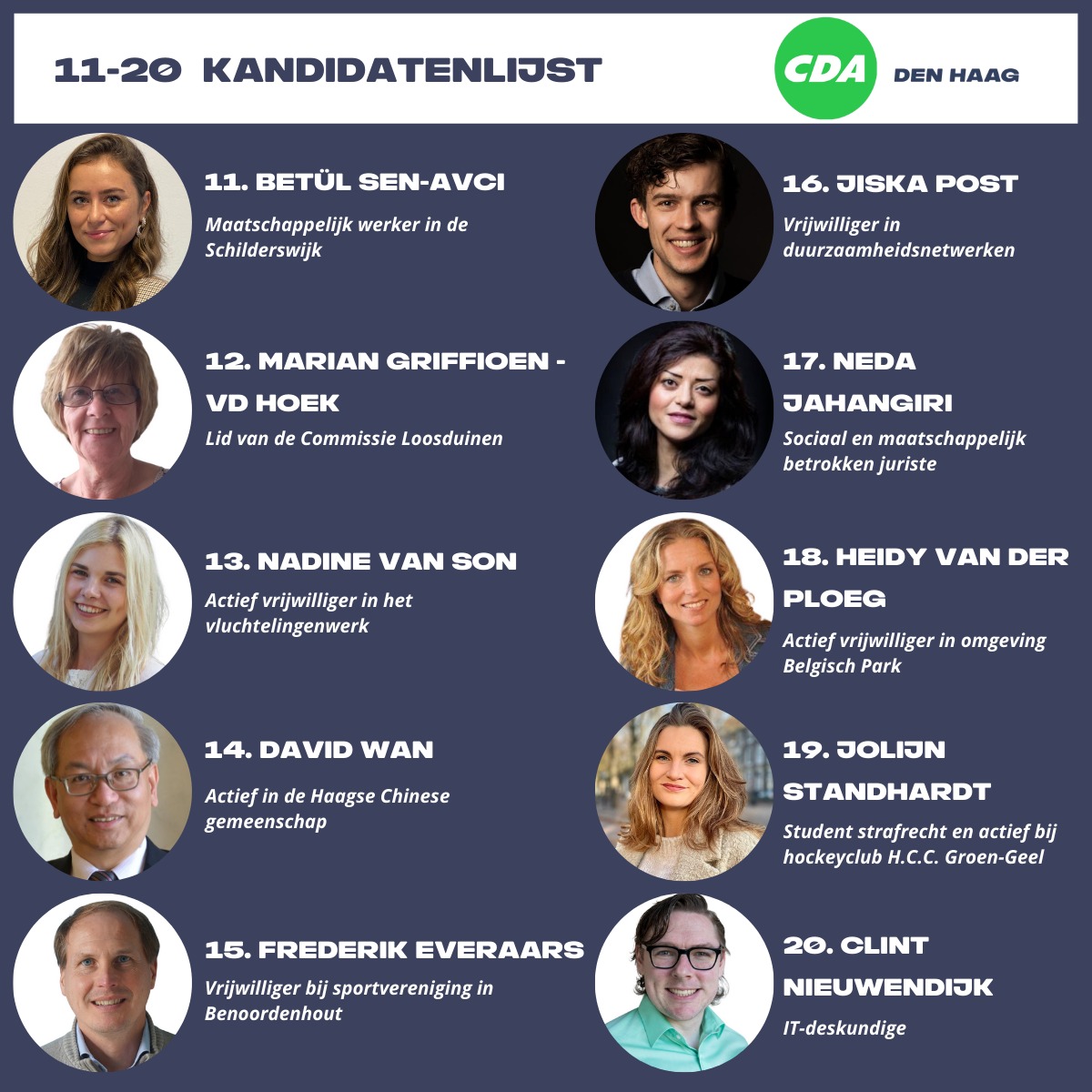 CDADenHaag's tweet photo. Met trots presenteren we de concept-kandidatenlijst. Onder aanvoering van @bredemeijer gaat dit team knokken voor een stad waar Hagenaars zich thuis kunnen blijven voelen. Een diverse lijst; als afspiegeling van onze veelkleurige stad.

De unieke lijst 👉 https://t.co/cv5Z6R8NYQ https://t.co/rX62tpOEWb