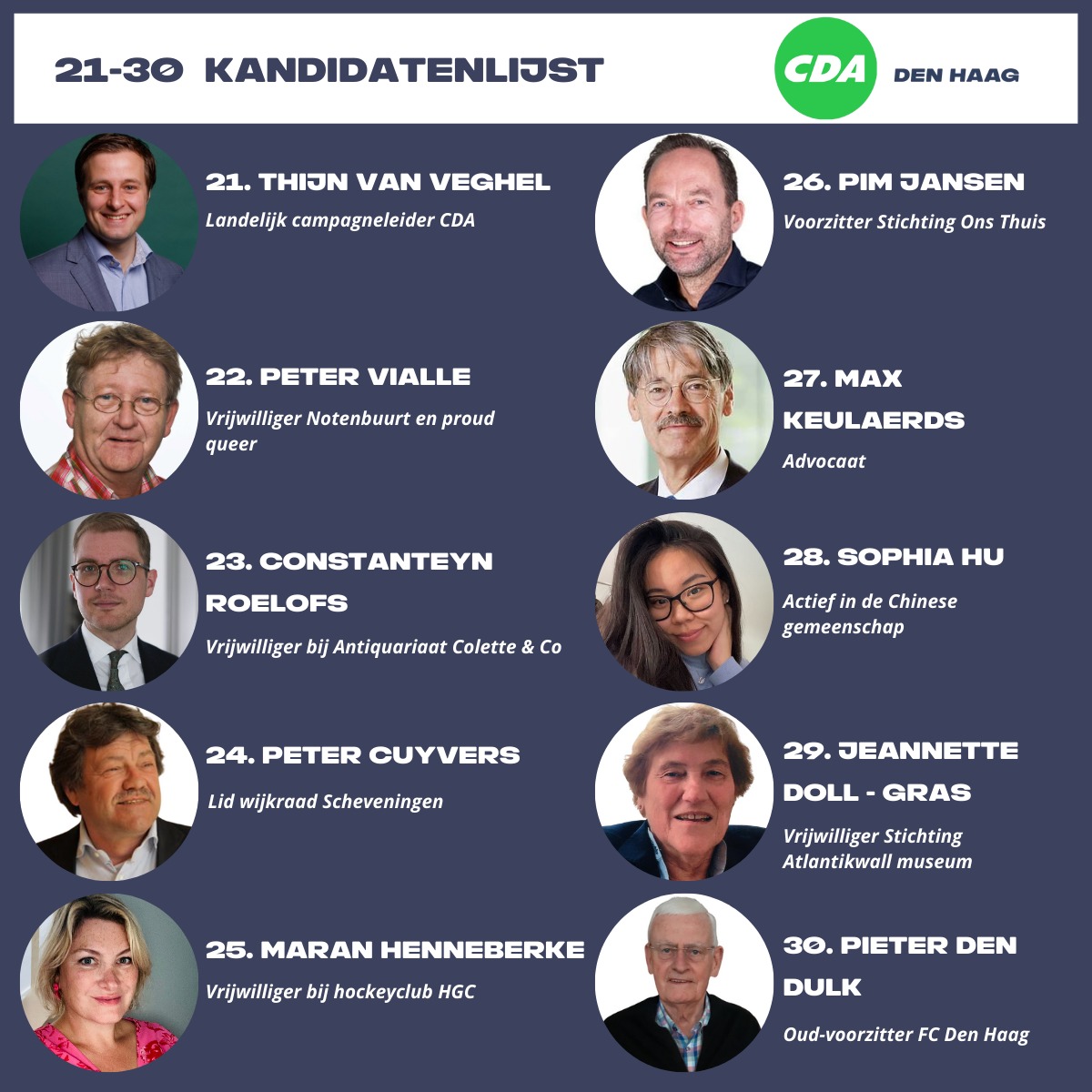 CDADenHaag's tweet photo. Met trots presenteren we de concept-kandidatenlijst. Onder aanvoering van @bredemeijer gaat dit team knokken voor een stad waar Hagenaars zich thuis kunnen blijven voelen. Een diverse lijst; als afspiegeling van onze veelkleurige stad.

De unieke lijst 👉 https://t.co/cv5Z6R8NYQ https://t.co/rX62tpOEWb