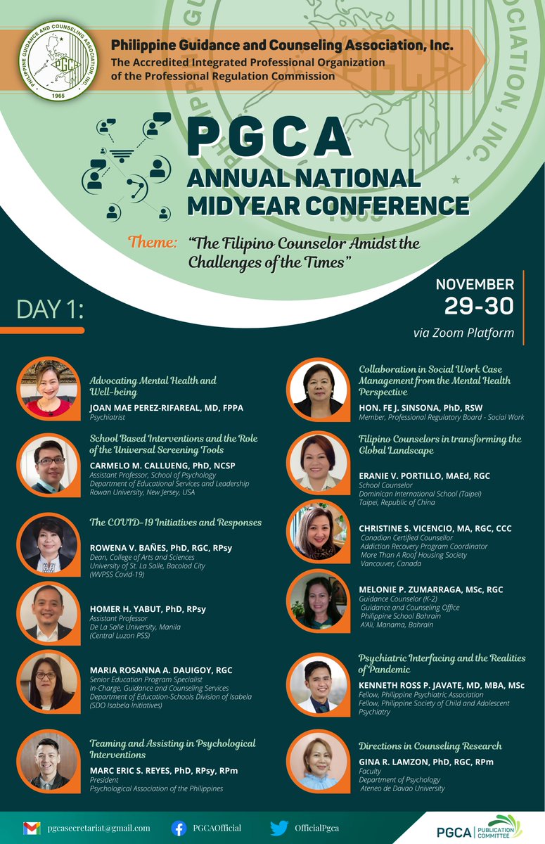 OfficialPgca's tweet photo. @OfficialPgca  invites everyone to our Virtual Annual National Midyear Conference on November 29-30, 2021. 

Register now! https://t.co/4MbnfU6qK5

For more details please visit: https://t.co/ZsNBjuTqCH
@DohNormin @ncmhhotline @DrJoanRifareal https://t.co/L2pzxaG6CJ