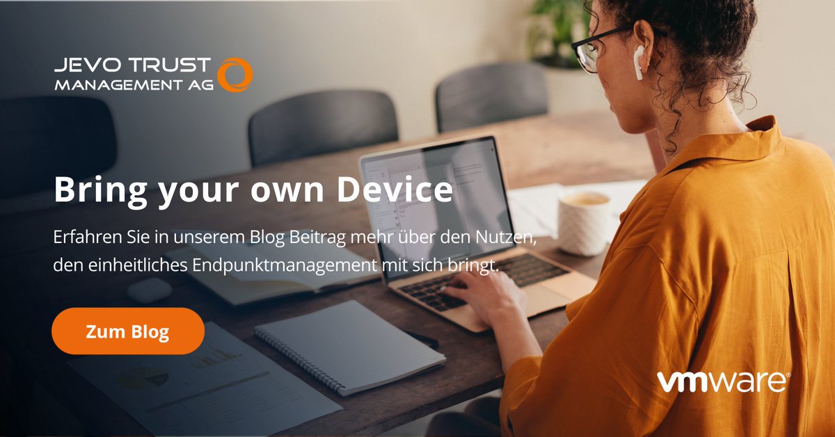 Jevotrust's tweet photo. BYOD ist seit einigen Jahren ein beliebter Trend für Unternehmen.

Erfahren Sie im Blog Artikel, welcher Nutzen sich durch BYOD ergibt und wie Sie mögliche Herausforderungen und Risikofaktoren bewältigen können.

https://t.co/FrWwLUBG4f

#jevotrust #vmware #byod https://t.co/EvxrD9EJFv