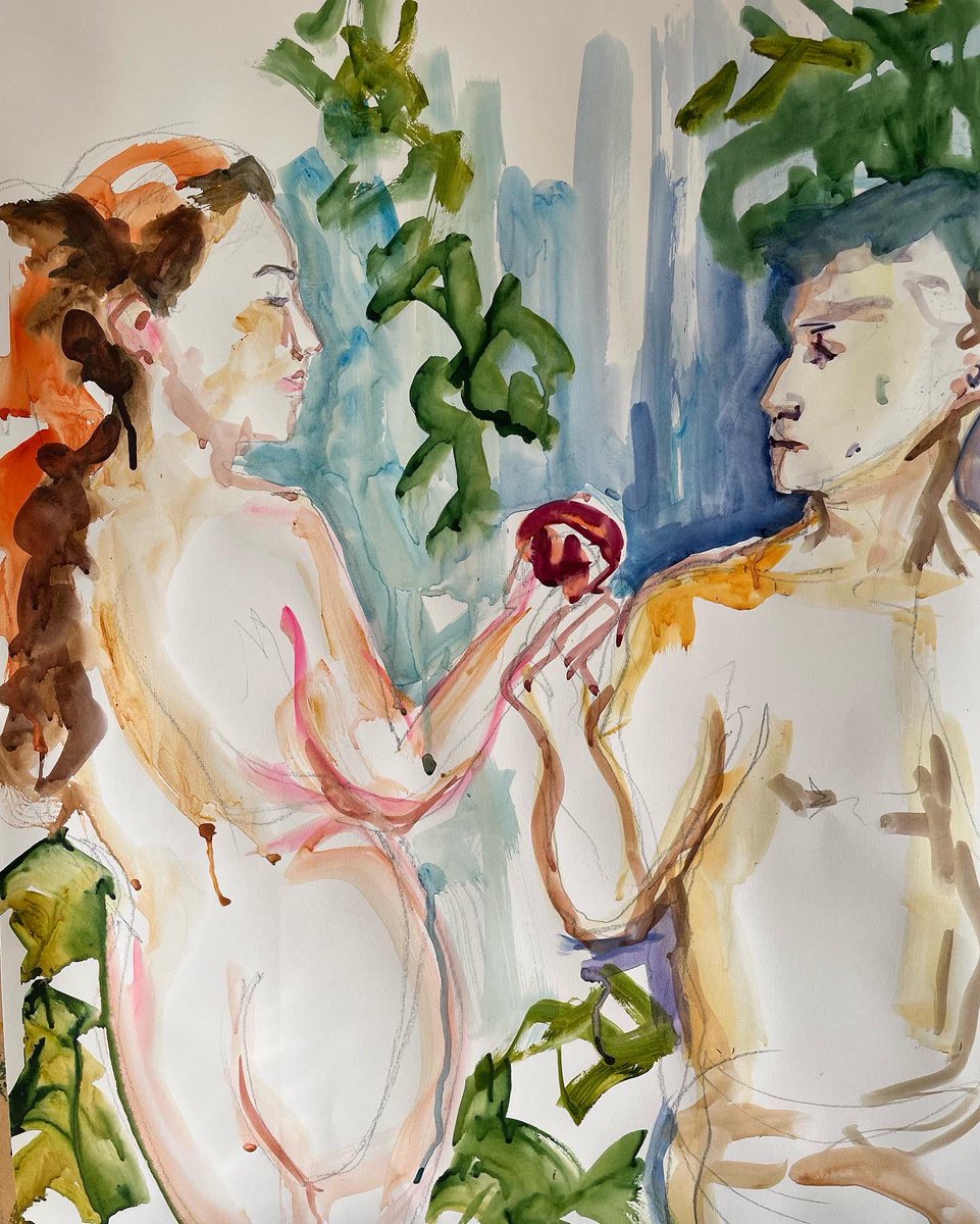 Kilifiqs's tweet photo. Adam and Eve in the Garden of Paradise from an amazing Zoom Life Drawing session with @lifedrawingduo hosted by @artistcherylgould #portraitnovember #quicksketches #storytelling https://t.co/t0kLiHZy4Z