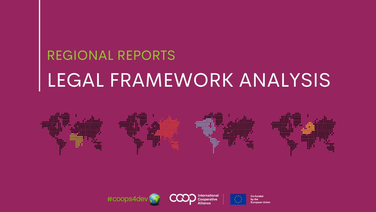 🚨🆕 Hot from the press!

Ahead of the Int. Forum on Cooperative Law at the #WorldCoopCongress, explore #cooperative legislation at regional level with the new ICA-EU Partnership's Legal Framework Analysis regional reports!

bit.ly/3nORyWk

#coops4dev🌍