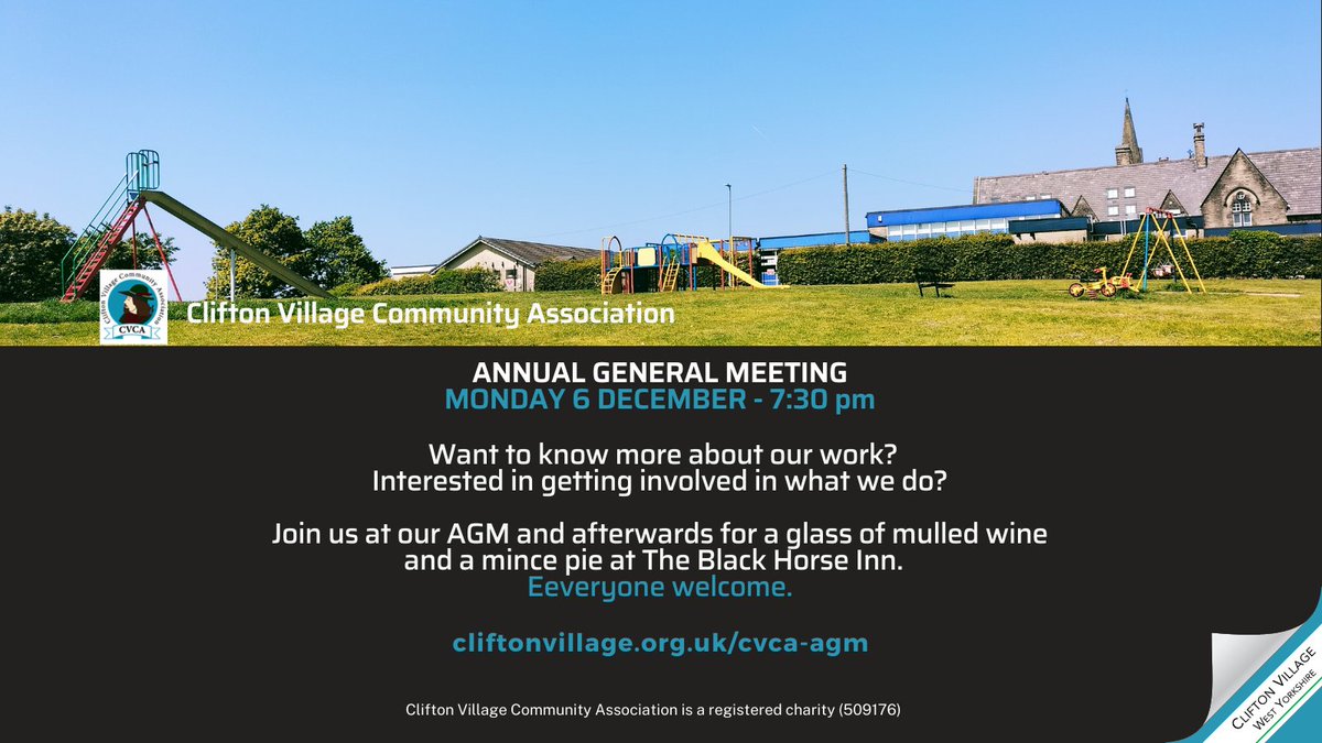 CliftonVCA's tweet photo. It's our AGM on Mon 6 Dec (7:30pm at the Black Horse Inn). Find out more about what we do to preserve and enhance our village, and how you can get involved! Join us after for a mince pie and glass of mulled wine, all welcome!
https://t.co/yASD3u0jeT https://t.co/p7M7HeIyXI