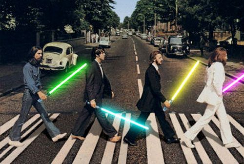MarkHamill's tweet photo. TOMORROW: #TheBeatlesGetBack  on @disneyplus 

#GeorgeHarrisonFord &amp; #TheInnerLight_sabers https://t.co/6cGOUwZUay