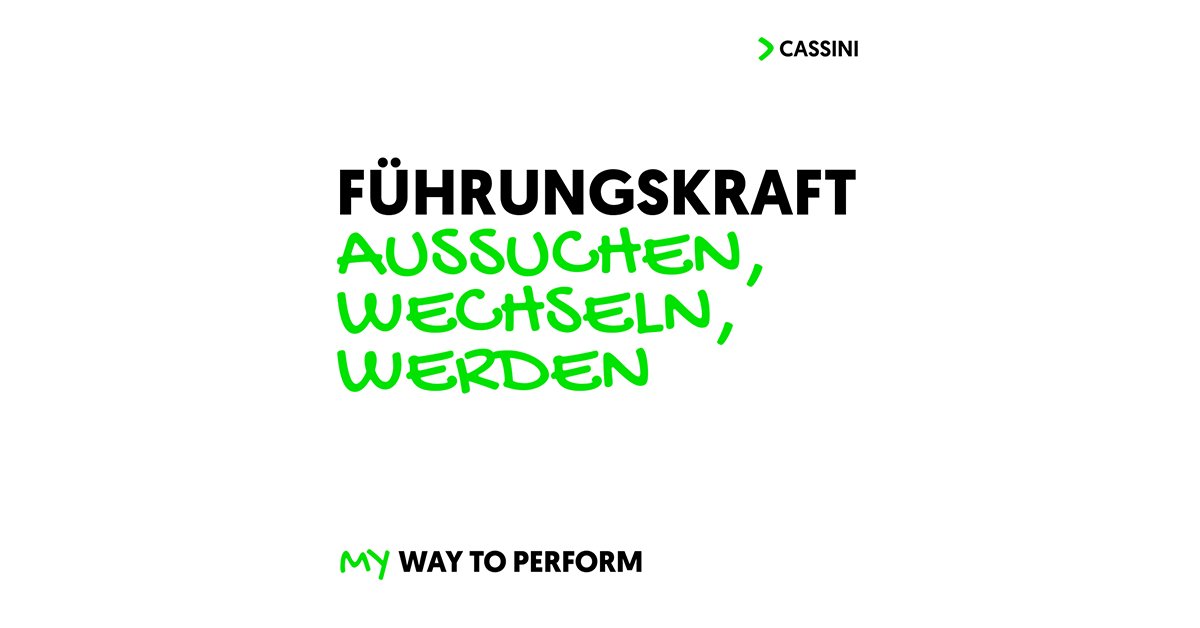 cassiniAG's tweet image. Mit der richtigen #Führungskraft Potentiale und Talente entfalten. Wir bei Cassini glauben an die Kraft der Gestaltung und an den Willen, Dinge zu bewegen. Dabei wissen wir, dass jeder Mensch seinen eigenen Weg geht. ⏩ bit.ly/3BdpjF6
•
#myway #mywaytoperform