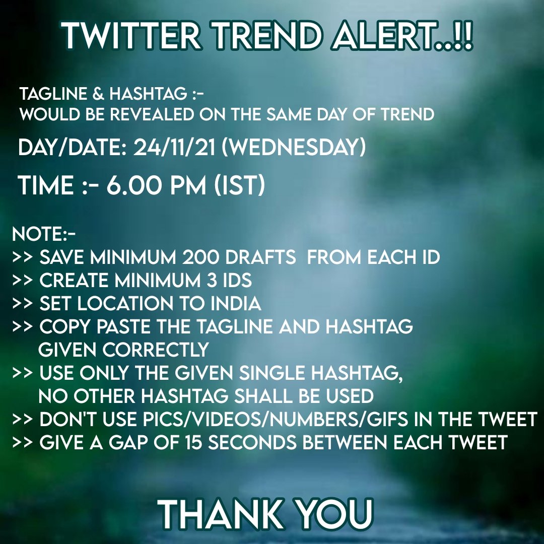 Retweet this and let everybody jojn the trend..!!!