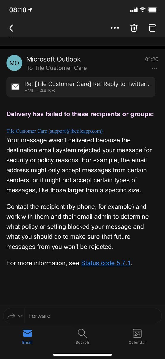 Mosey_jangles's tweet photo. @TilerSupport I replied and it was blocked again to the address you emailed from, this is extremely frustrating https://t.co/EwYLDJ8kcV