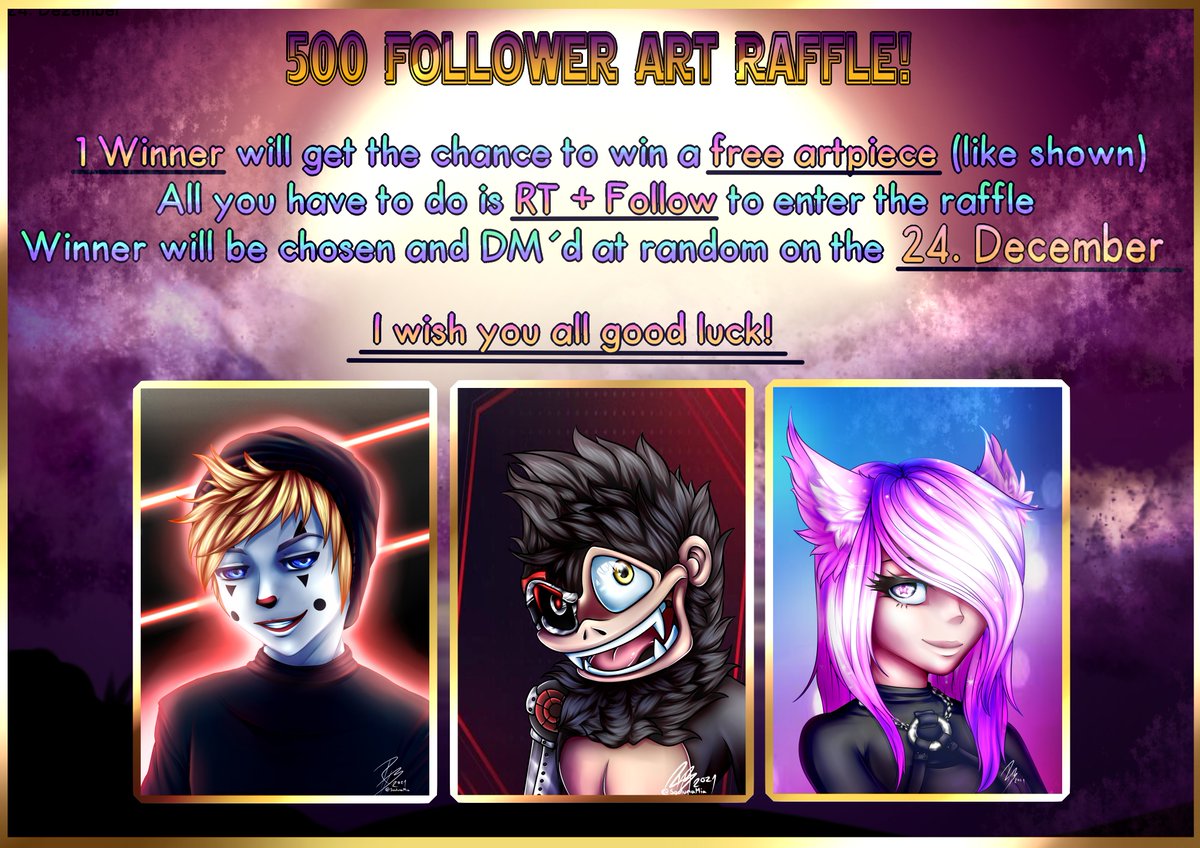SoulunaMia's tweet photo. it is time again!! 🎉 Thank you guys so much for 500 Followers!👀❤️
as a little thanks i will again do a art raffle! 
Good Luck to everyone!❤️❤️ https://t.co/zt0EjCJ0KW