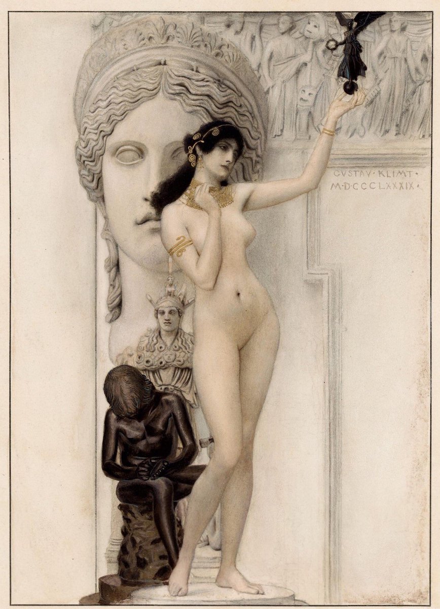 historiayarte_'s tweet photo. “Alegoría de la escultura” es una obra del pintor simbolista austriaco Gustav Klimt creada en 1889. https://t.co/JIwYaKzQnC