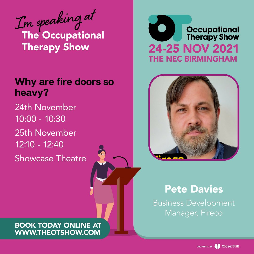 TheOTShow's tweet photo. The next session 'Why are fire doors so heavy?' is about to start at the Showcase Theatre, presented by @That_Fireco_Guy from @Fireco! Head there now so you don't miss out 👏

Found out more: https://t.co/lSDZeHcLEC #theotshow https://t.co/4CT4COF7Ba