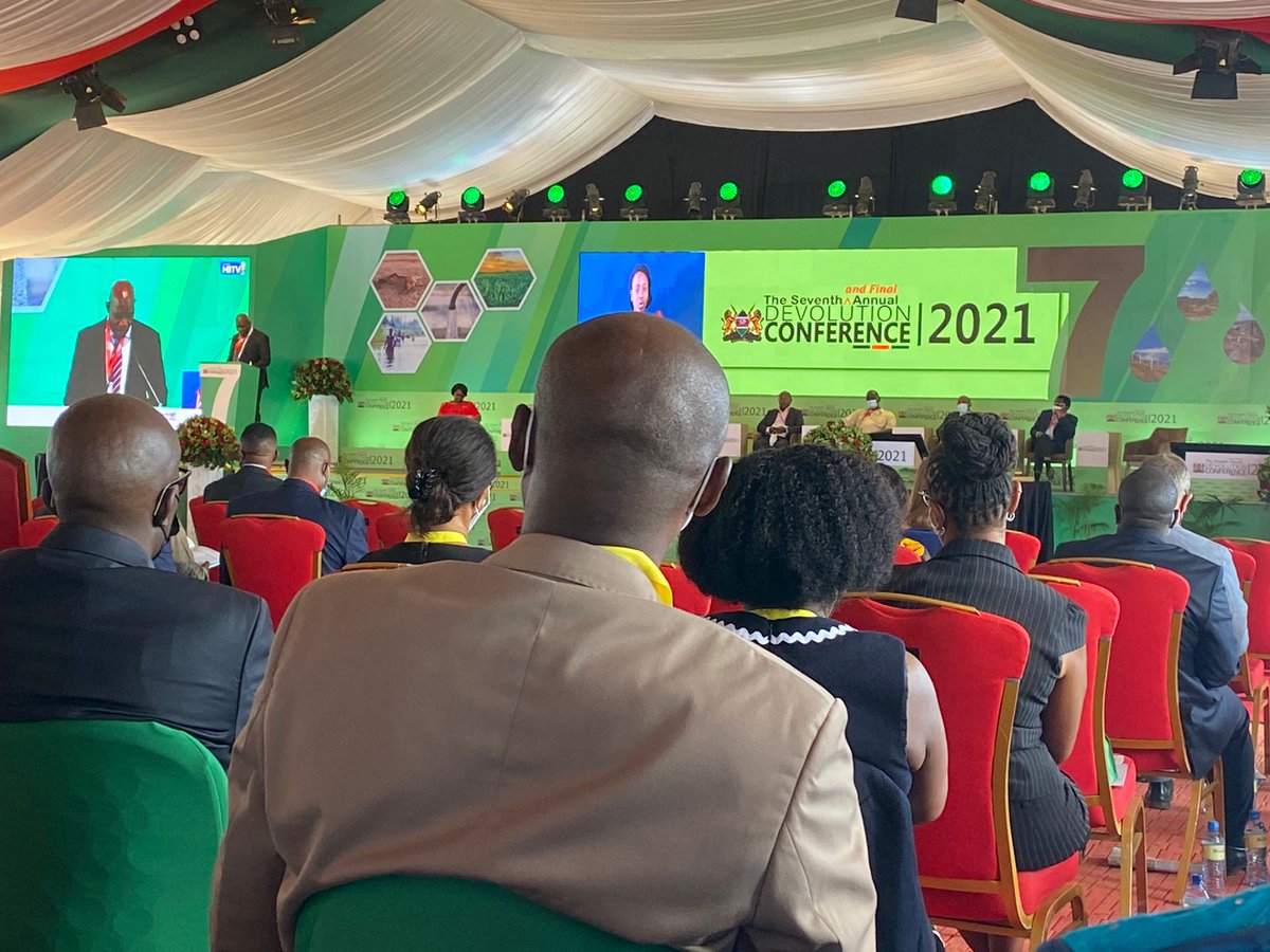 NCIC_Kenya's tweet photo. Happening now: Opening session 7th #DevolutionConference2021, Makueni County. Main theme Multi-Level Governance For Climate Action, with a break away session on Prevention &amp; Management of Climate Change Instigated Conflicts: Collaborative Responses Co-chaired by @NCIC_Kenya https://t.co/FNTeqFUaFj