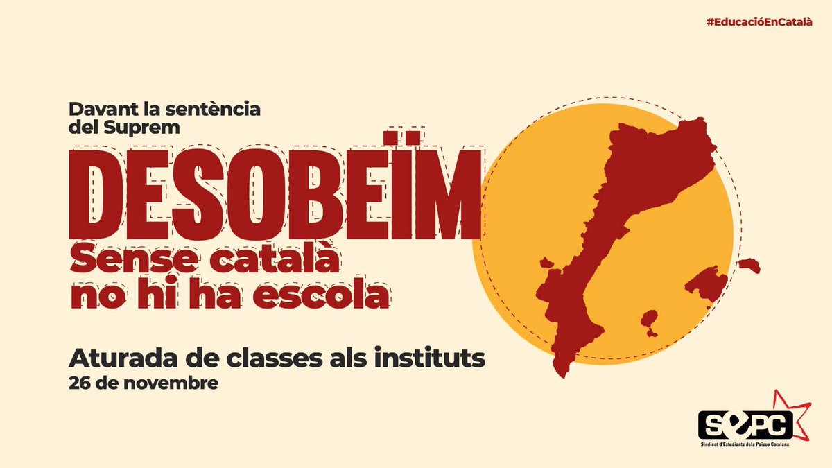 👅 #EducacióEnCatalà || Les estudiants donem resposta a la sentència del Suprem. 

🚫 Davant les seves imposicions, DESOBEÏM. Sense català no hi ha escola!

{Obrim Fil} 👇🏽