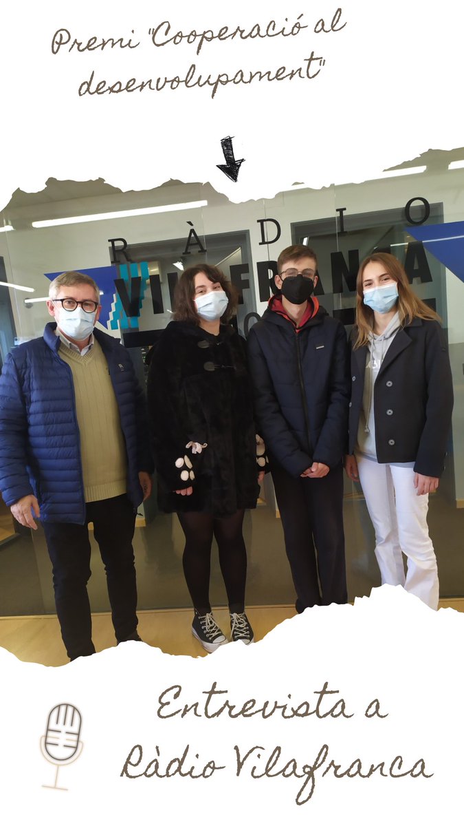 VedrunaVila's tweet image. Entrevista a Ràdio Vilafranca explicant el premi a nivell estatal que l'escola ha guanyat a la VII edició dels premis Aprenentatge i Servei 2021, concretament en l'apartat de Cooperació al Desenvolupament. 

Us deixem l’enllaç per poder-la escoltar:
youtu.be/-hPEyu4TOeU