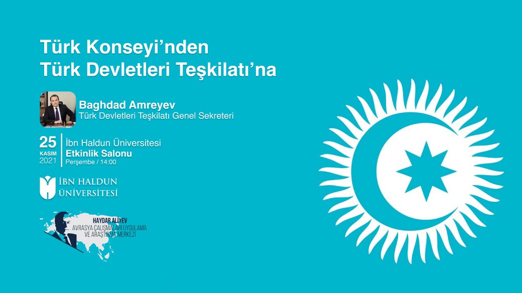 ibnhalduni's tweet photo. 💬 Türk Konseyi’nden Türk Devletleri Teşkilatı’na

🎙 Büyükelçi Baghdad Amreyev

🗓 25.11.2021

🕕 14:00

📡 Canlı yayını izlemek için: https://t.co/P4KuEPPFcs https://t.co/gnUOLvAl4G