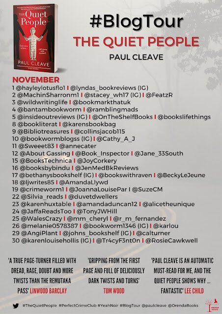 jaffareadstoo's tweet photo. Today on the blog I am delighted to join in with the #BlogTour to share my #BookReview of #TheQuietPeople by @PaulCleave @OrendaBooks @RandomTTours #PerfectCrimeClub #YeahNoir

https://t.co/CpXa87MG29 https://t.co/kKN4bFJfkQ