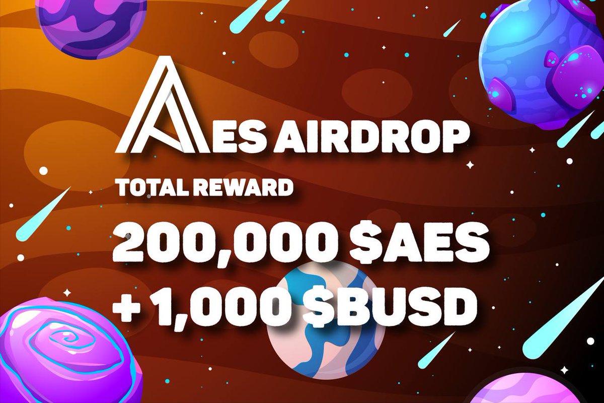 🚀 Airdrop: Asthedic.Space
💰 Value: 10 $AES
👥 Referral: 1.5 $AES &amp; BUSD For 50 Top referrals
📼 Audit: Techrate
📅 End Date: 8th December 2021

Talk with the Telegram Bot
t.me/Asthedic_Airdr…

#Airdrop #crypto #giveaway #Airdrops