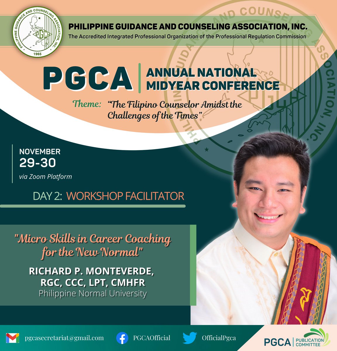 OfficialPgca's tweet photo. @OfficialPgca invites everyone to our Virtual Annual National Midyear Conference on November 29-30, 2021. Here are our Workshop Facilitators for Day 2 (1/2). @riyanportuguez @nielsteve 

Register now! https://t.co/4MbnfU6qK5

For more details please visit: https://t.co/LVKqth00pA https://t.co/003wAKhK20