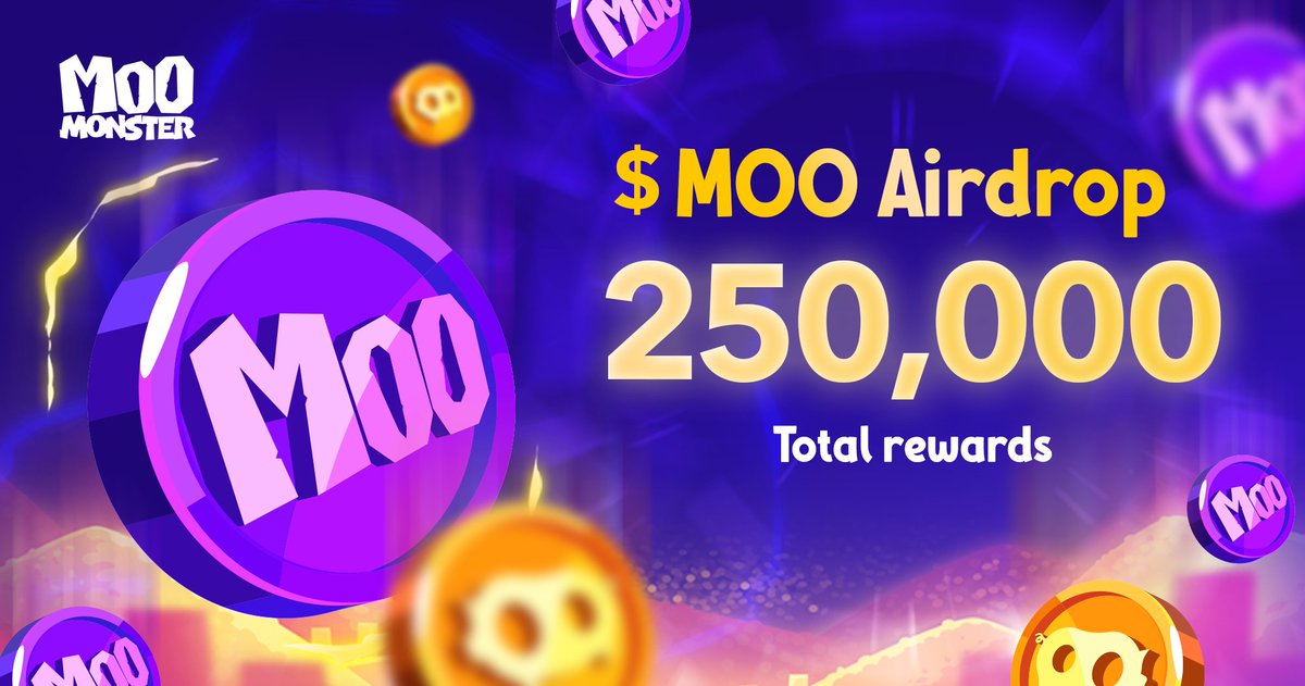 📣 Giveaway airdrop Moo Monster is live now! Total rewards : 250,000 $MOO 📆 Date: now - Dec 31, 2021 💰Total rewards 100,000 $MOO Airdrop world wide: gleam.io/competitions/b… 💵 Total rewards 150,000 $MOO Airdrop each country: medium.com/@MooMonsterNFT… 🔁Distribution: 25.01.22