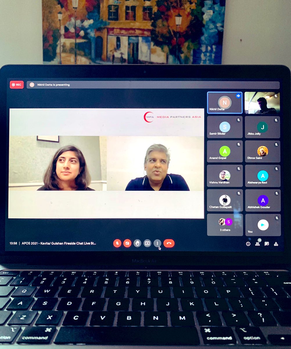 VoiroTech's tweet photo. A screen within a screen!📺 
@Gulshan_Verma from JioAds @kshenoy at #apos2021 by @MPAupdates @COUTOVVC 
Mihir Shah,Lavina Bhojwani, Aravind Venugopal 
 #media #events #hybridevents #aposindia
#digitaladvertising #contentmonetisation #revenuegrowth #adtech #publishers https://t.co/MkuyYO8i9H