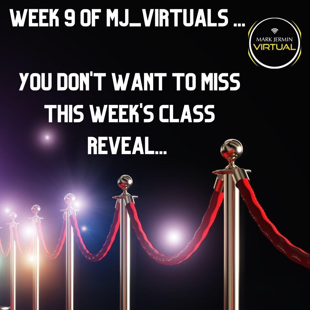 markjermin's tweet photo. Get ready, Get guessing, and Gear up for this week's Classes MJ_Virtuals!! And you HAVE to be in CLASS to find out what is in store!! No time for cruise control... we are revving up the talent, and ensuring that you all soar! #cryptic #seeyouinclass #MJVirtuals https://t.co/CTnHUCLCe8