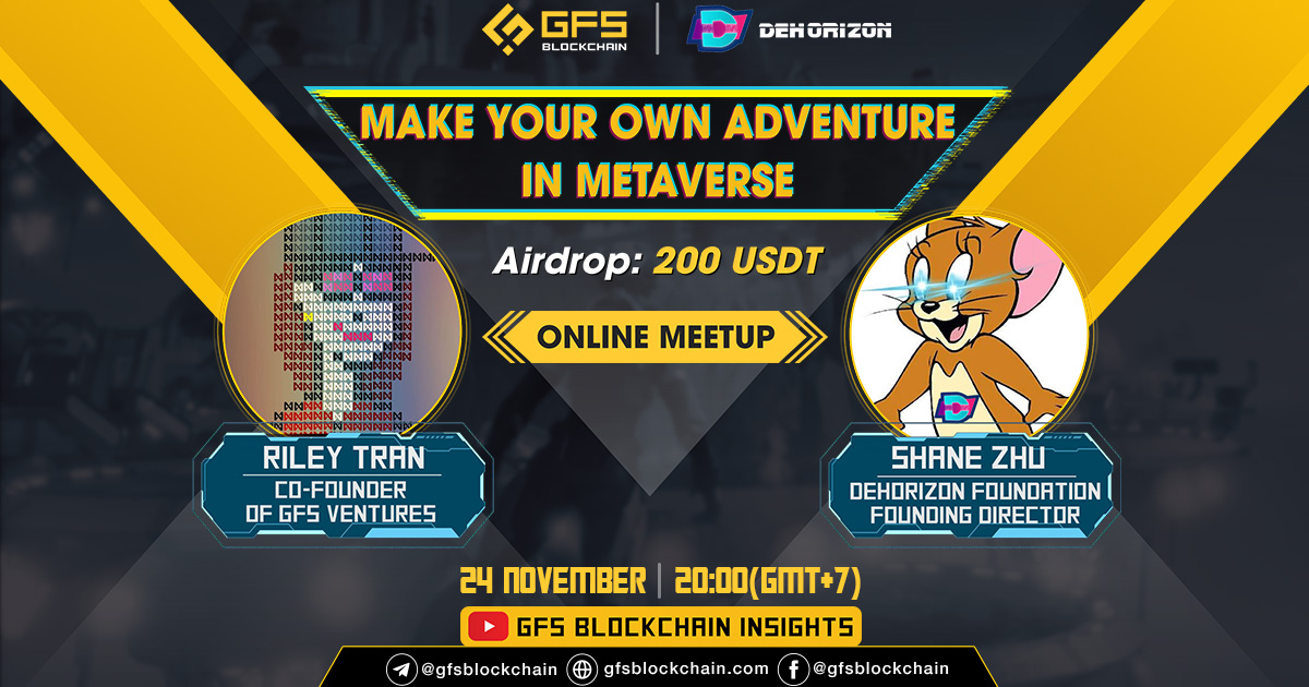 GFI_Ventures's tweet photo. 📌 GFS Ventures will have a live Online Meetup session with @DeHorizonfun
🔥 Venue: https://t.co/3M69yNgEFG
⏰ Time: 20:00 - November 24, 2021 (GMT+7)
👉 Retweet &amp; Ask questions here: https://t.co/BtUEyfVQi8 https://t.co/pLHsdUZXO6