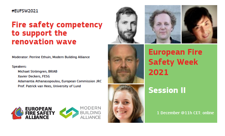 #EUFSW2021 Conference

🤔How can the revision of the #EPBD be used as an opportunity to ensure #firesafety?

How can we ensure #firesafety is an inseparable part of the #Energytransition ?

* Spoiler Alert * we'll talk about Performance Based Design

👉 bit.ly/3cENQIL