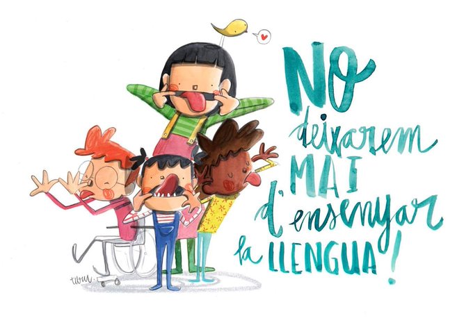 No deixarem mai d'ensenyar la llengua.

Avui i sempre: escola pública i en català. 

🖌️ Il·lustració de <a href="/joan_turu/">Joan Turu</a>
