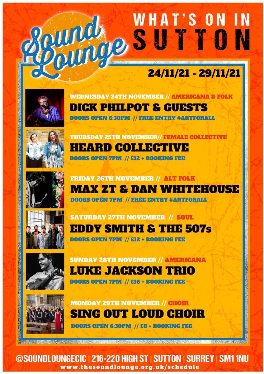 Tonight @DickPhilpot with John Donegan &amp; Mad Stick Dog

THU - <a href="/HEARDcollective/">HEARD collective</a> featuring <a href="/daisychute/">Daisy Chute</a> <a href="/CerianMusic/">Cerian</a> <a href="/JennyColquitt/">Jenny Colquitt</a>

FRI - <a href="/dan_whitehouse/">Dan Whitehouse</a> and <a href="/MaxZTmusic/">Max ZT</a> 

SAT - <a href="/eddysmithmusic/">Eddy Smith Music</a> 

SUN - <a href="/lukepauljackson/">.Luke Jackson.</a> with his incredible Trio

#livemusic #americana #sutton #sm1